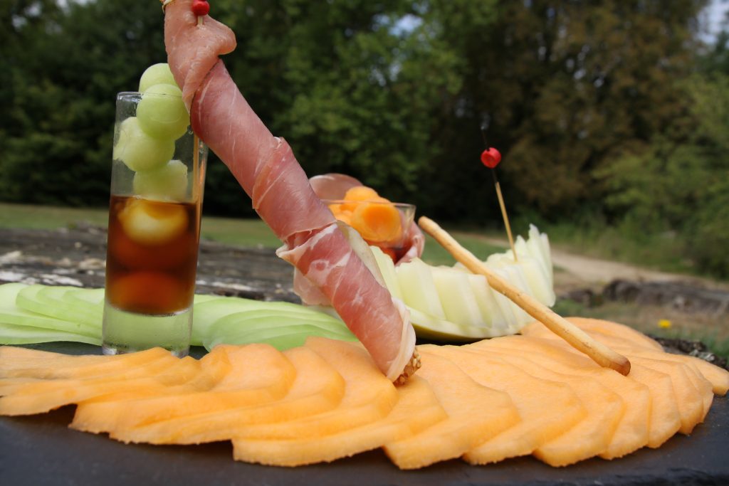 Assiette de tranches de melon prêtes à déguster